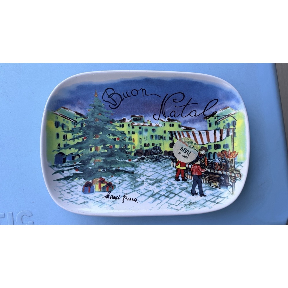 Ceramisia Italy Italian "Merry Christmas" Ceramic Decorative Plate Made in Italy